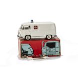 A Tekno 415 Ford Taunus Transit Ambulance, white body, 'Falck Zonen' decals, dark blue siren,