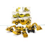 Caterpillar Construction Vehicles by NZG, Nr.122 Cat 621 Wheel Tractor Scraper, Nr.205 Cat D4E