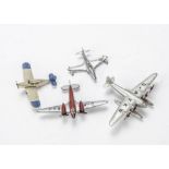 Dinky Toy Aircraft, pre-war 60c Percival Gull, white body blue tail and wingtips, 62k The King's