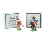 Timpo solid plastic boxed Waterloo No. 3310 French Army Guard Officer and 3311 French Army Lancer,