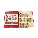 Britains set 2108 Welsh Guards, Drums & Fifes band, restrung in ROAN box, VG in G box, minor