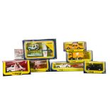 Corgi Toys 49 Flying Club Set, 38 Powerboat Team Set, 11 London Set, 1117 Faun Road Sweeper, 1140