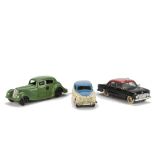 Wells Brimtoy Pocketoy Sunbeam Talbot Saloon, green diecast body, clockwork motor, black plastic