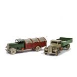 Pre-war Tri-ang Minic Commercial Lorries, 23M Tip Lorry with stone cab and green back, F-G,