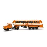Arpra Supermini 1:50 Scania L111 'Supergasbras' Tanker, orange cab and tanker, black chassis and