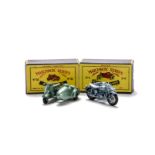 A Matchbox Lesney 1-75 Series 4c Triumph T110 & Sidecar, metallic blue, in original type B 'New