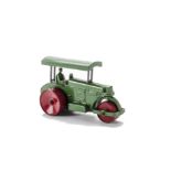 Early Lesney Moko Large Scale Road Roller, green body, with driver, no flywheel, red wheels, F-G