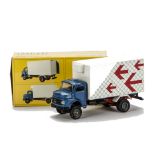 Arpra Supermini 1:50 Mercedes-Benz 1513 Refrigerator Truck, blue cab, white back, grey hubs, in