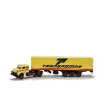 Arpra Supermini 1:50 Mercedes-Benz 1929 'Transpampa' Container Truck, yellow cab and trailer,