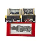 Old Cars 5700 Ferrari Transporter and related vehicles, Transporter in red, in original box,