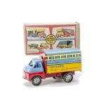 Wells-Brimtoy No.706 Toytown Painters & Decorators Lorry, blue/red, yellow panel, plastic upper cab,