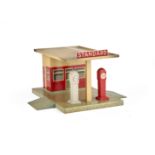 A Scarce Marklin 2620B Tinplate 'Standard' Petrol Station, with 'Esso' and 'Standard' wooden