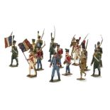 Mignot 1950s version Napoleonic Italian Light Infantry (17 inc 1 modern version), modern version