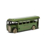A Pre-war Tri-ang Minic 53M Single Deck Green Line Bus, in two-tone green with green seats and