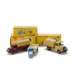 Dinky Toys Small Commercials, 252 Refuse Wagon, tan body, green tinplate shutters, red ridged