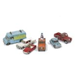 Tri-ang Spot-On Diecast, including Commer 'Glass & Holmes' Van, Fire Dept Land Rover, Crash