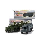 A Dinky Supertoys 642 Pressure Refueller, RAF blue body, driver, 661 Recovery Tractor, cast hubs, in