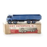 A Dinky Supertoys 501 Foden Diesel 8-Wheel Wagon, 1st type dark blue cab, back and hubs, silver