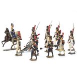 Mignot Grenadiers of the Imperial Guard, 1950s version (15 inc 3 drummers and officers, plus