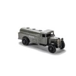 Early Post-War Dinky Toys 25d 'Pool' Petrol Tank Wagon, type 2 open chassis, grey body, 'Pool'