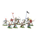 Herald foot swoppet knights comprising cross bowmen, all complete, VG (4), archer and knights (6),