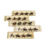 Britains last series 4 pce sets 9291 Arabs mounted, 9214 7th Hussars (2), 9212 1st King's Dragoon