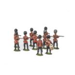 Britains loose volley-firing Grenadier Guards from set 34, consisting of 8 men, officer and boy