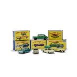 Matchbox Lesney 1-75 Series Cars, 33b Ford Zephyr, sea green body, BPW, 45b ford Corsair with