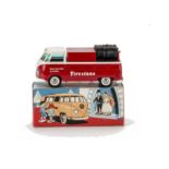 A Tekno 410 Volkswagen 'Firestone' Pick-Up Truck, red/white body, black tyre load, white wheels with