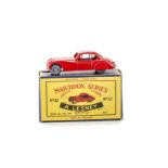 A Matchbox Lesney 1-75 Series 32a Jaguar XK-140, red body, GPW, in original type C box, E, box G-VG