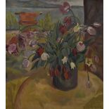 A continental school, 20th Century, oil on canvas, still life, signed indistinctly to top right,