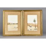 A pair of middle eastern watercolours, of desert scenes, early 20th Century, signed Chester to lower