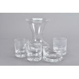 A set of eight Dartington Dimple pattern Whiskey tumblers, together with a Dimple fruit bowl, and