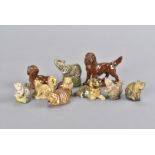A collection of Wade Whimsies, the collection containing various animals, domestic and wild, a few