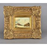 Continental school, 20th century, oil on board maritime scene, in gilt frame 11 cm X 16 cm