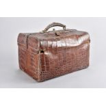 A vintage Alligator skin doctor's bag, the rectangular shaped bag having single handle and lock to