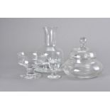 A collection of Dartington glass, including a carafe, large ice bucket, various dimple designed