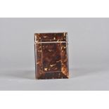 A 19th Century tortoiseshell card case, of rectangular form with ivory inlay, 10.3 cm x 7.5 cm
