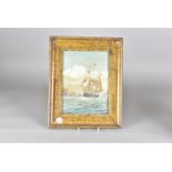L Petrovich, oil on canvas, fishing vessel in full sail at sea, signed lower left, 27 cm x 20 cm,