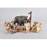 A large quantity of carved Black Forest and other animals, and people, including a resin model of