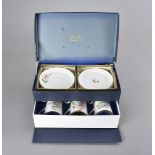 A Shelley six place coffee set, in original card box, each coffee can and saucer transfer