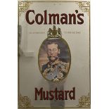A Colman's Mustard advertising mirror, with central portrait of the King George V with gilt border
