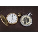 A vintage rolled gold Waltham half hunter pocket watch, marked William Owen Leeds, appears to run,