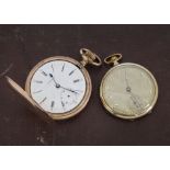 Two Art Deco period gold plated pocket watches, one a full hunter marked Lonville, the other by