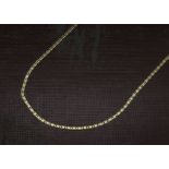 An 18ct gold necklace, with flattened textured links, marked 750, 8.2g