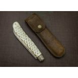 A nice Edwardian silver and mother of pearl pocket fruit knife by J.R