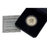 A modern Westminster Mint Turks & Caicos Islands twenty five crowns 14ct gold proof coin,