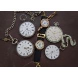 Three Victorian silver open faced pocket watches, one by Gaydon of Norwood with silver watch