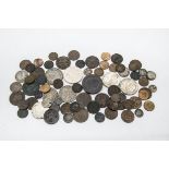 A Collection of British and other coins, including a 1797, a group of Victorian farthings, a