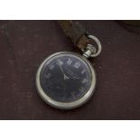A WWI period H. Williamson military pocket watch, having black dial with no. 10267F, this number